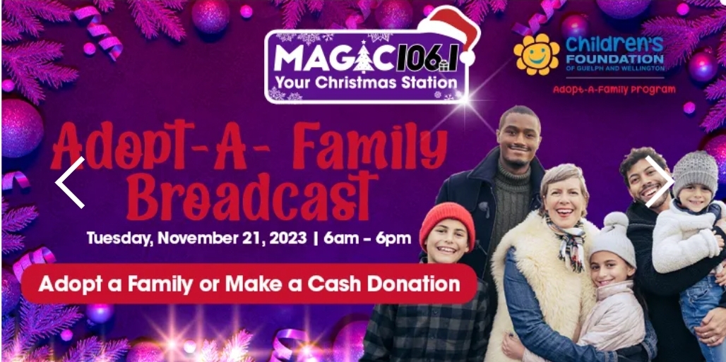 Join Magic 106 on Nov. 21 for its 12-hour Adopt-a-Family radiothon.