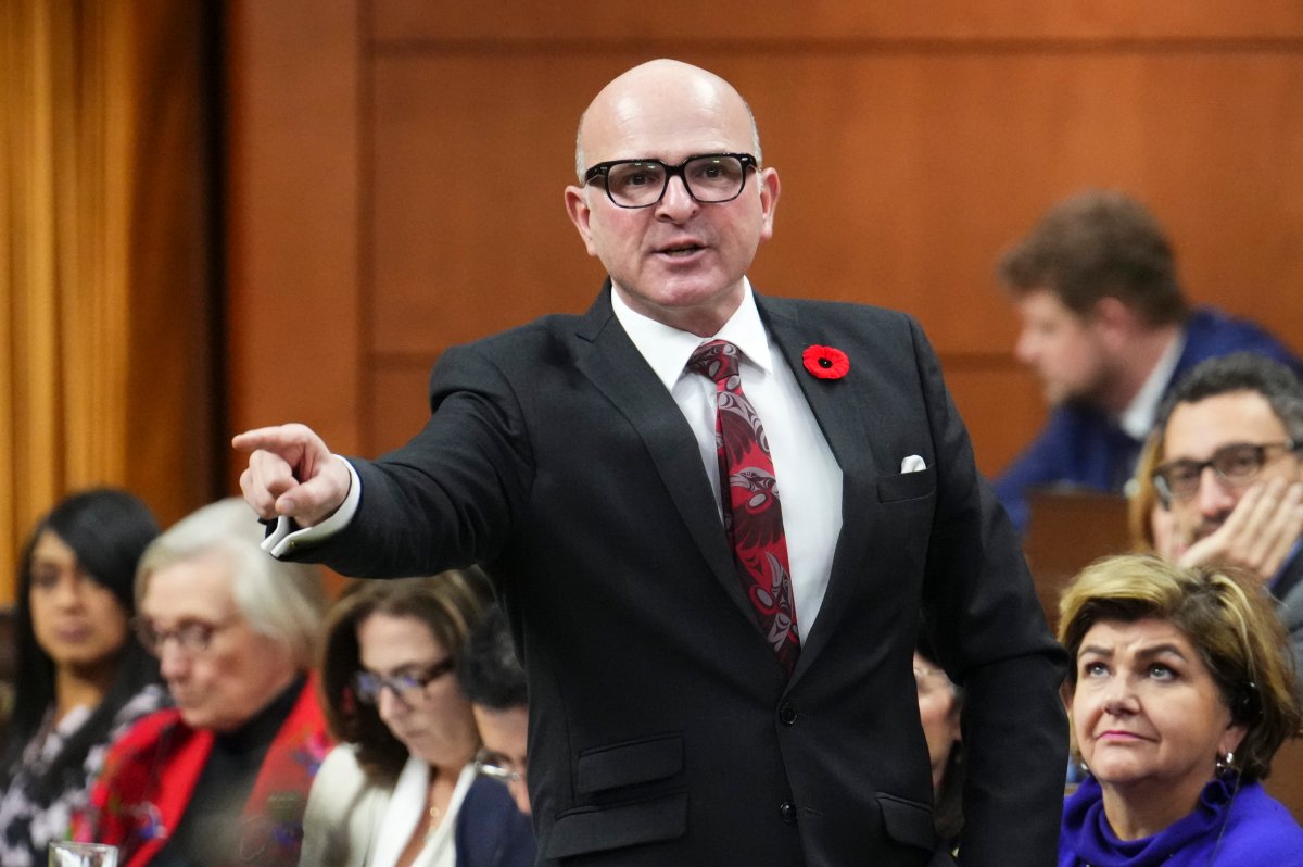 Employment, Workforce Development and Official Languages Minister Randy Boissonnault rises during question period in the House of Commons on Parliament Hill in Ottawa on Wednesday, Nov. 1, 2023.