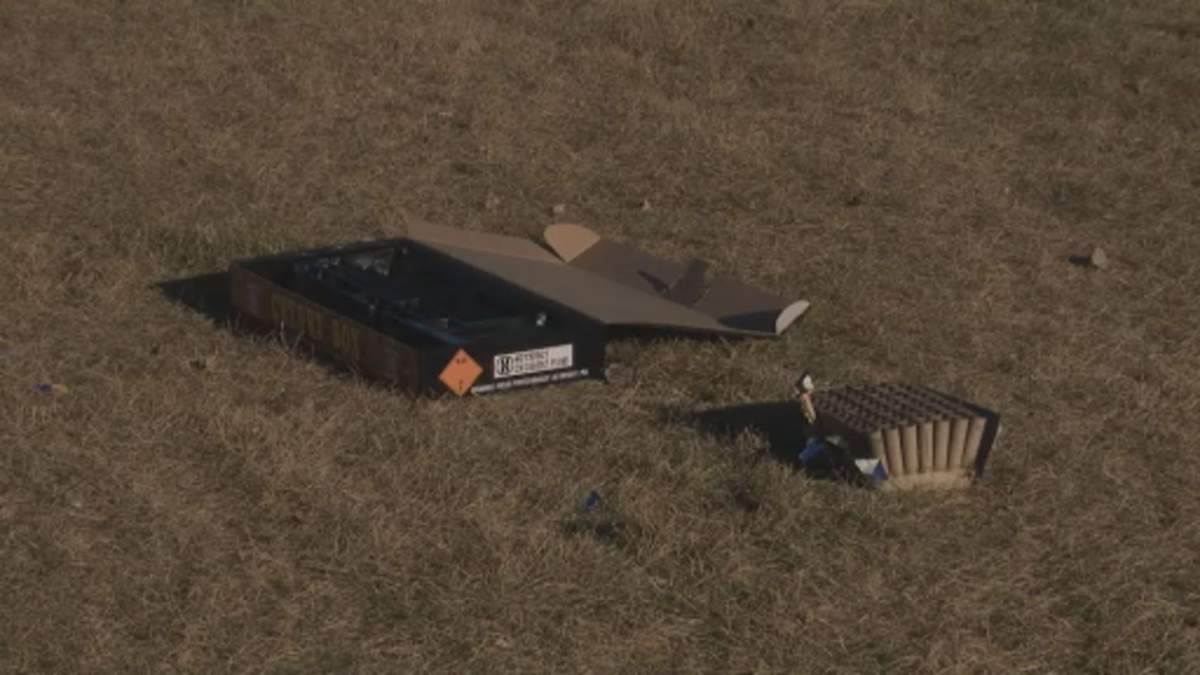 Firework debris and garbage left at the site of a fire in Silver Berry, south Edmonton, on Monday, Nov. 13, 2023.