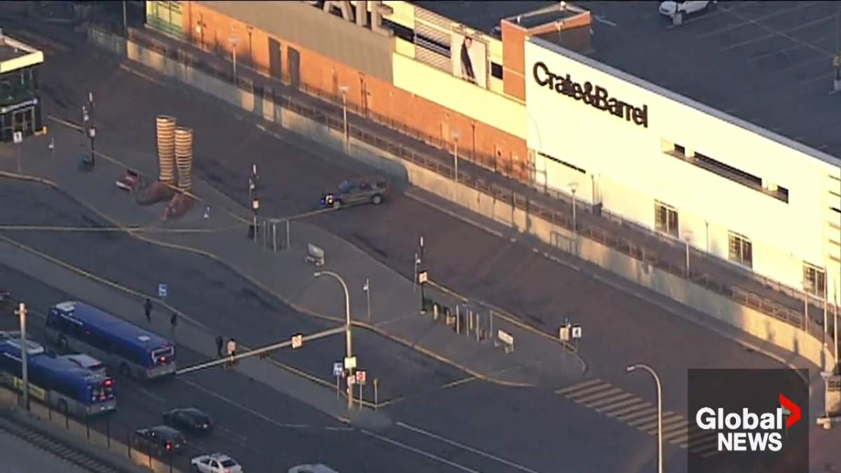 Police tape at Southgate Transit Centre on Friday, Nov. 3, 2023.