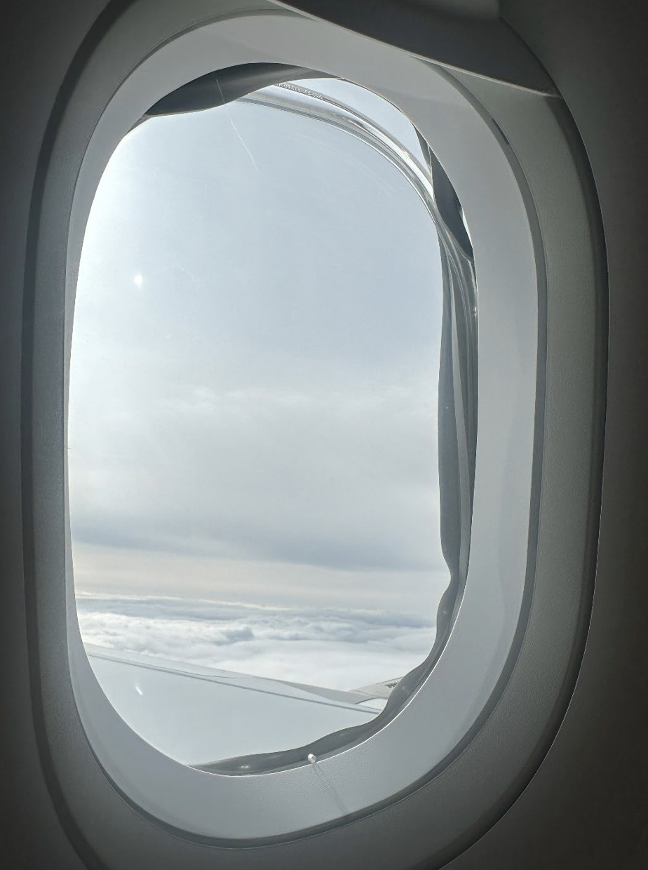 The inner pane and rubber seal was dislodged on this airplane window when it took of on Oct. 4.