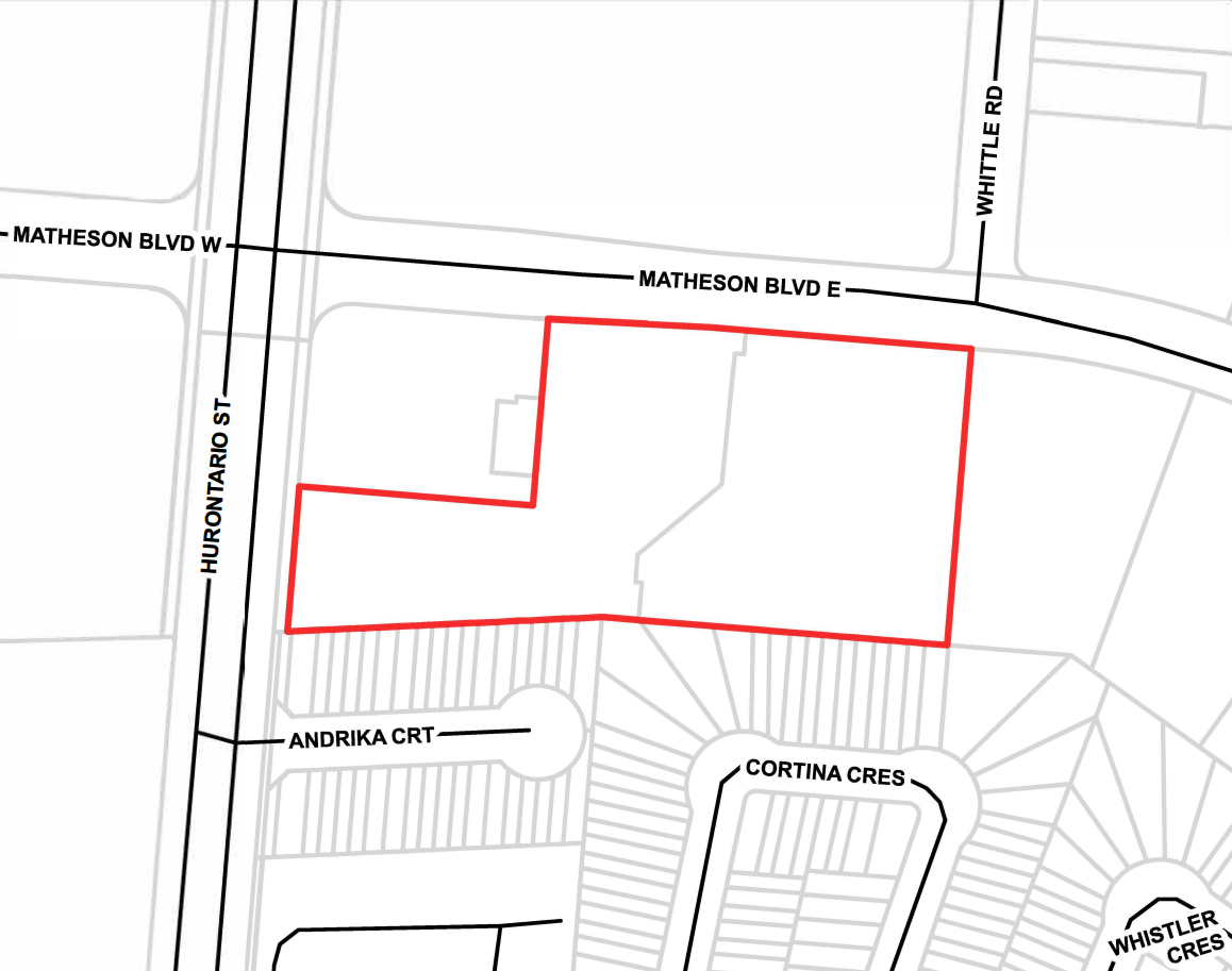 A map of the area where the tower would have been built.