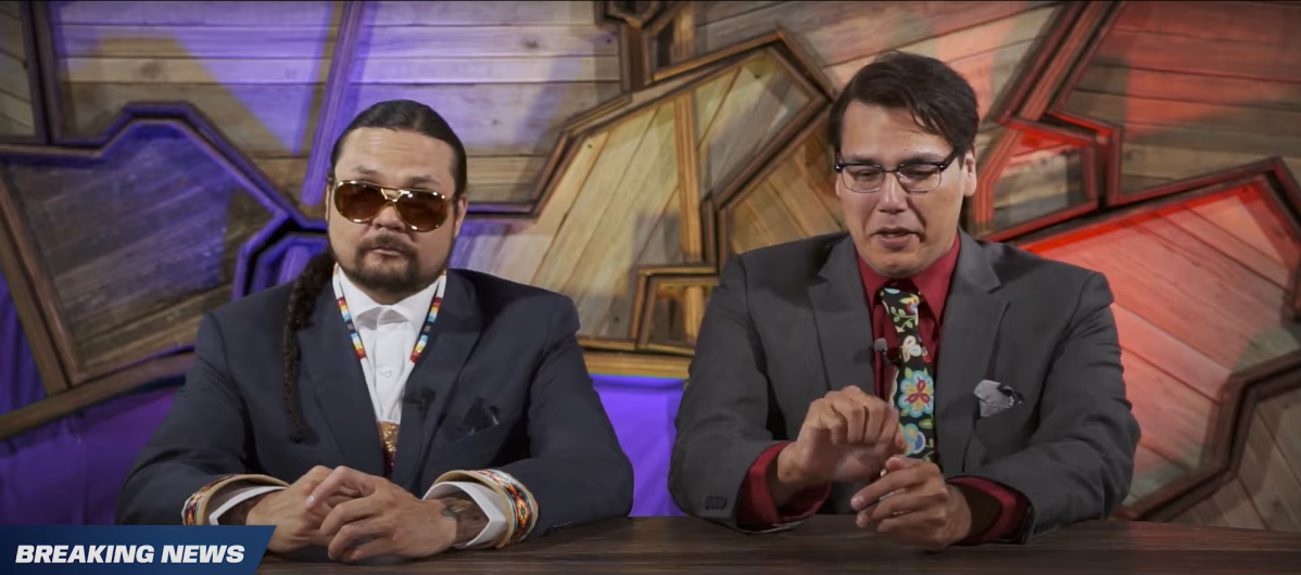 Danny and Shawn, the hosts of satirical news show "The Feather News", an example of Indigenous programming that bill C-11 would support.