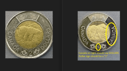 Real vs fake Toonie