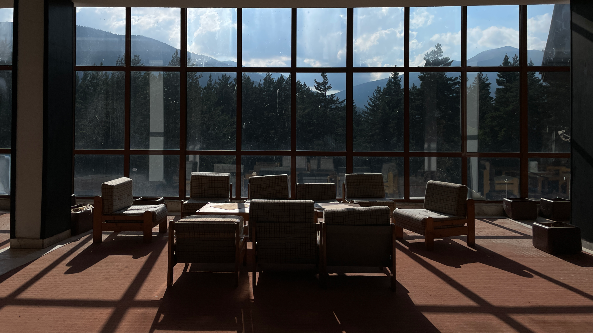 The view from one of Coliving Semkovo’s large halls.