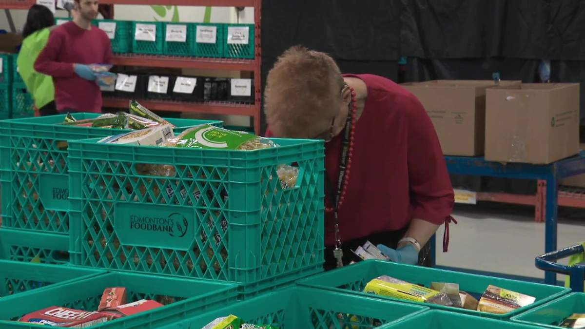 Hampers at Edmonton's Food Bank on Monday, November 6, 2023.