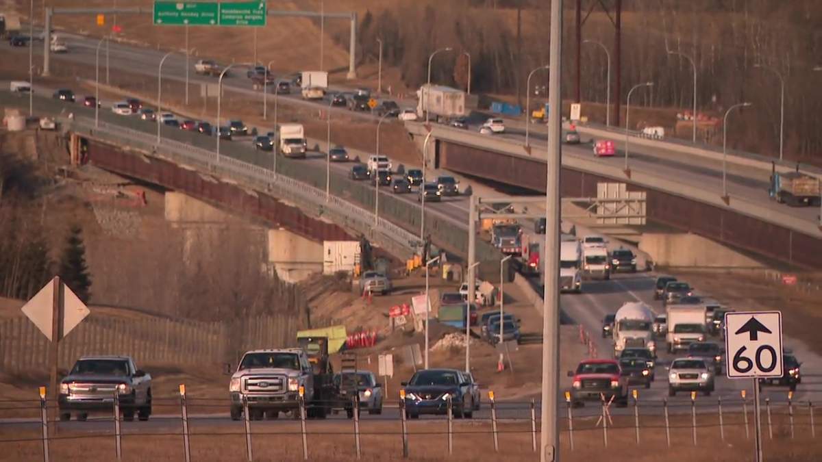 The Anthony Henday Drive bridge over the North Saskatchewan River in southwest Edmonton on Friday, November 24, 2023.