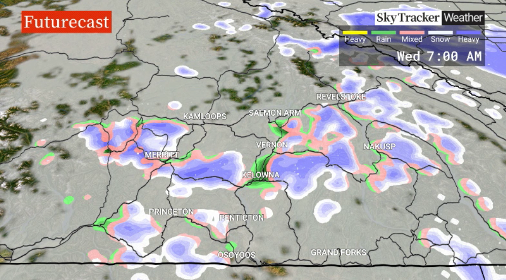 There is a chance of showers Wednesday morning.