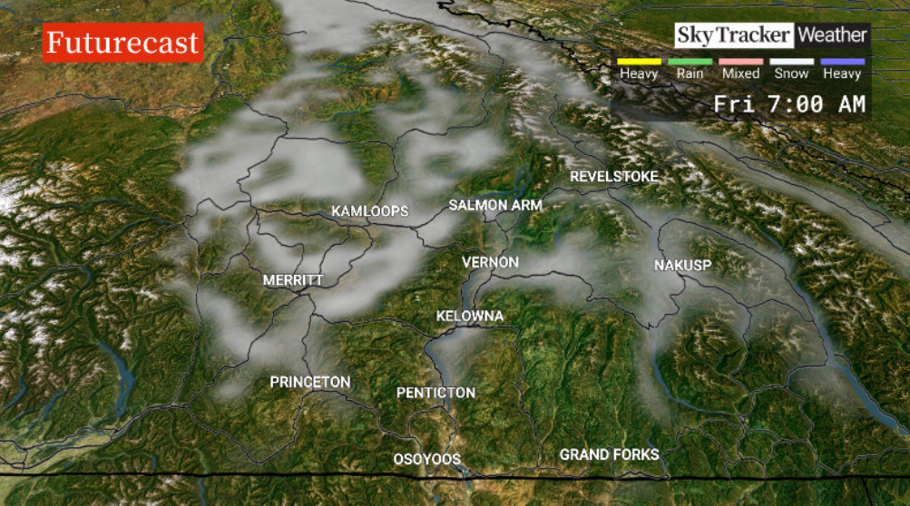 Valley clouds are expected to develop over the next few mornings.