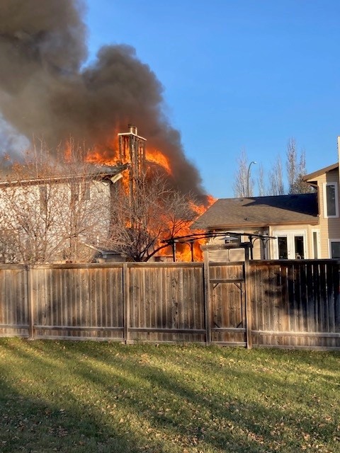 Fire damaged two homes in the Zeman Crescent area of Saskatoon on Monday.