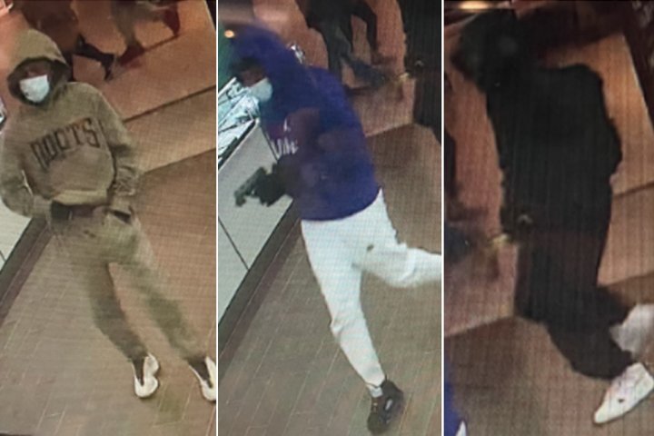 Images released of suspects in jewelry store heist at Kitchener mall