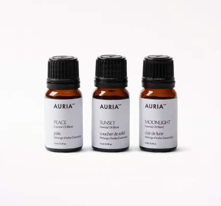 three essential oils bottles