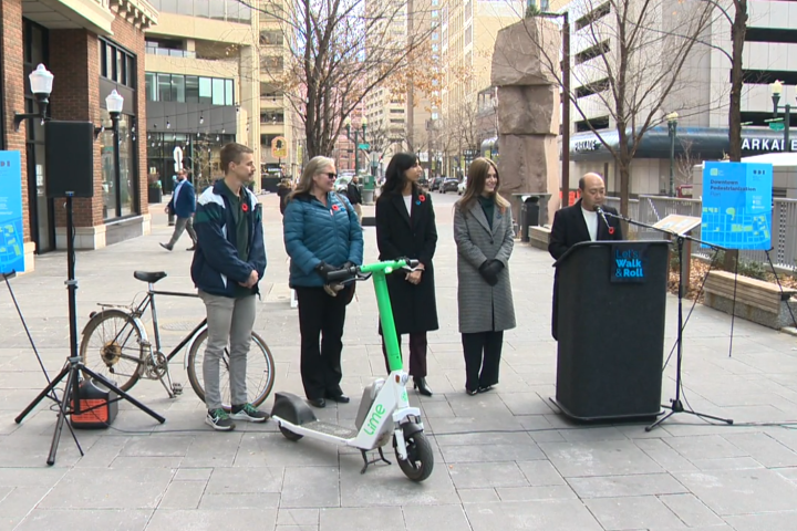 Edmonton groups pushing to make downtown friendlier to pedestrians, cyclists