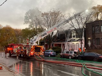 Crews battle 4-alarm fire on Queen Street West, 1 firefighter injured -  Toronto