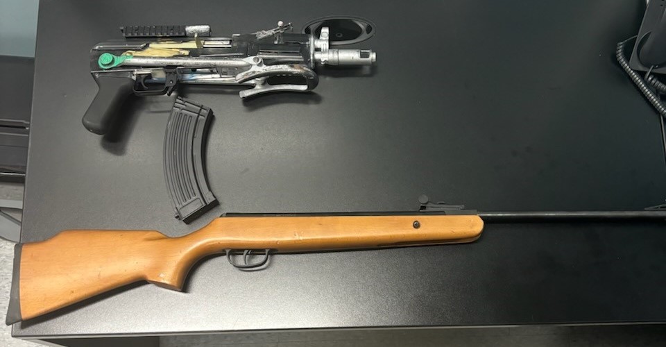 Firearms seized following a high-risk takedown of a vehicle in Port Hope, Ont., on Nov. 19, 2023.
