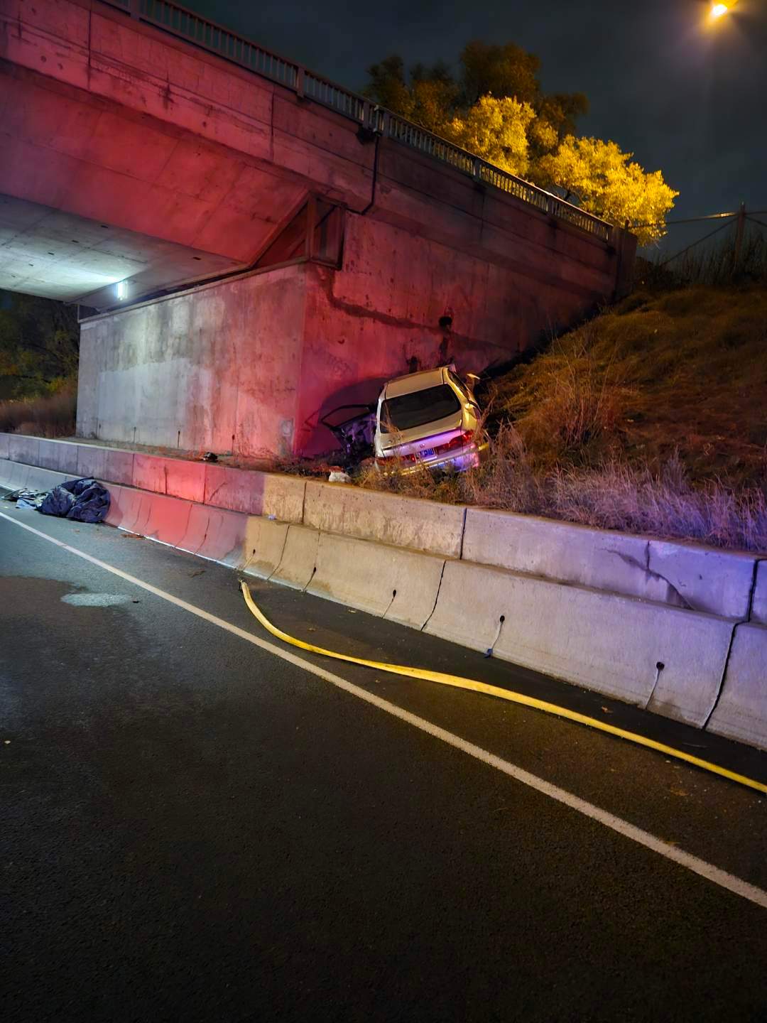 The scene of the fatal crash in the area of Highway 404 and Finch Avenue.