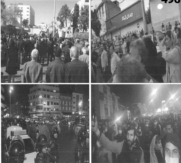 Images of anti-government demonstrations Firooznam said he gathered in 2017 and 2018.