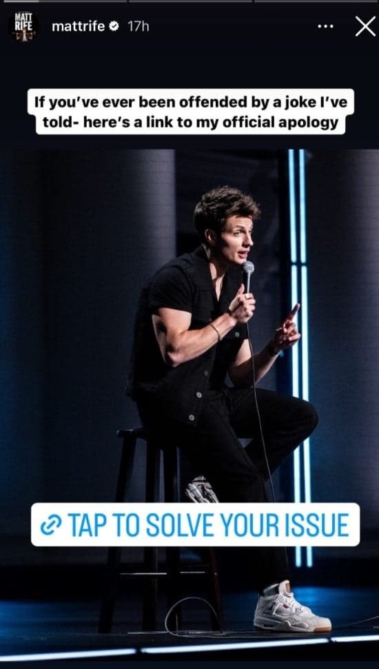 Matt Rife's Instagram story.