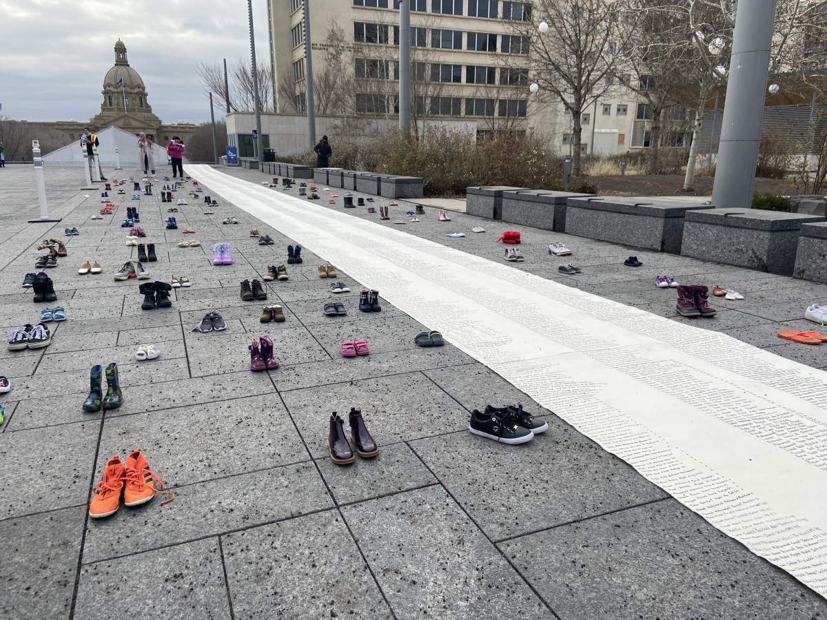 Edmonton's Palestinian community held a rally raising awareness of the war in the Middle East.