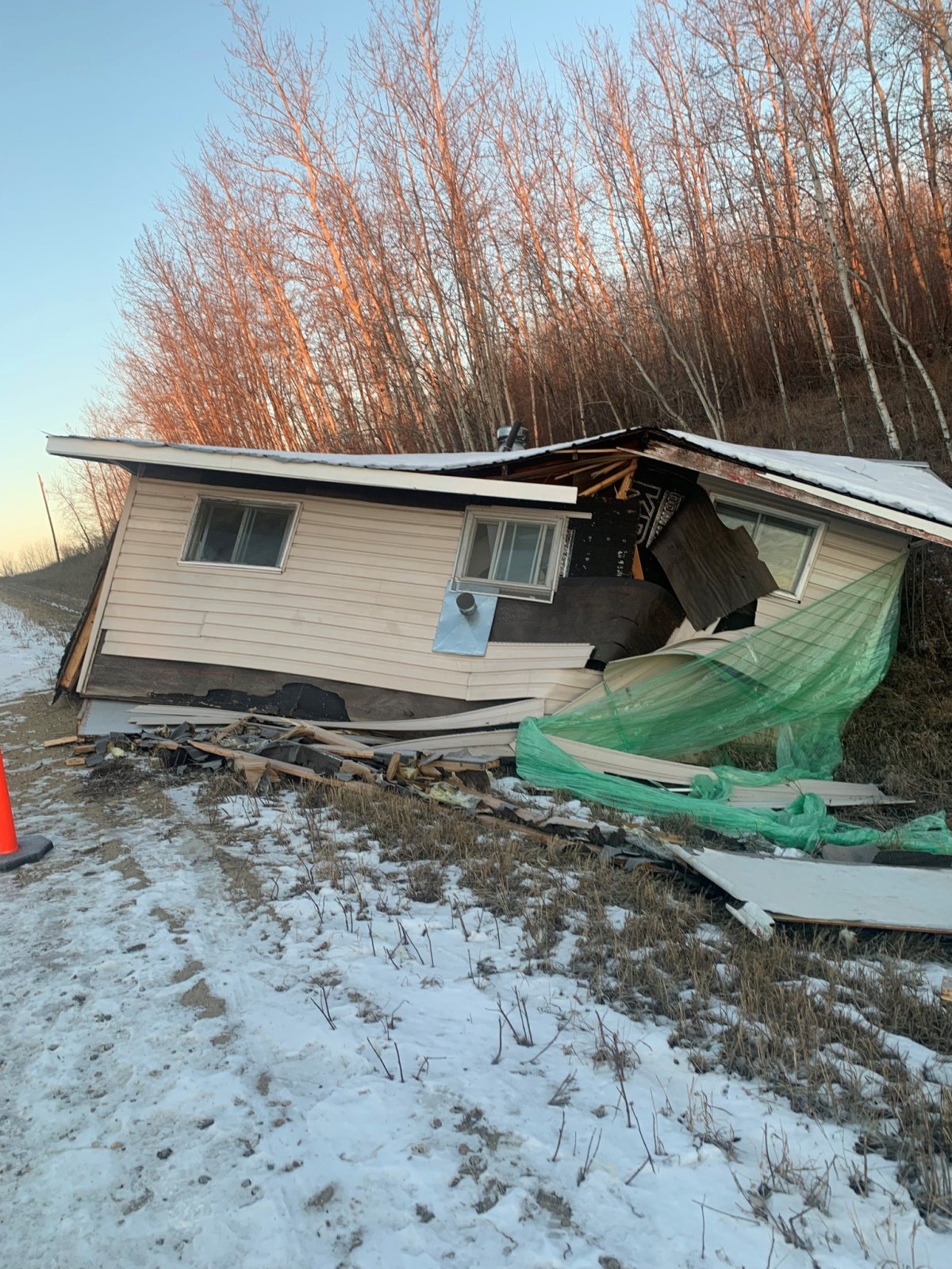 A house found abandoned in a ditch just west of Big Shell Lake earlier this November.