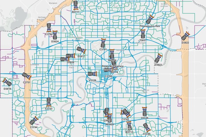 Where is Plowy McPlowface? Near-real-time map tracks Edmonton snowplows