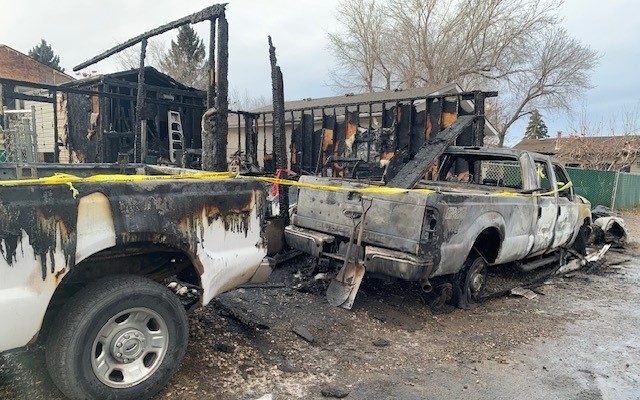 Human remains were found after a garage fire in Stony Plain on Thursday, Dec. 21, 2023.