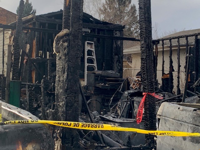 Human remains were found after a garage fire in Stony Plain on Dec. 21, 2023.