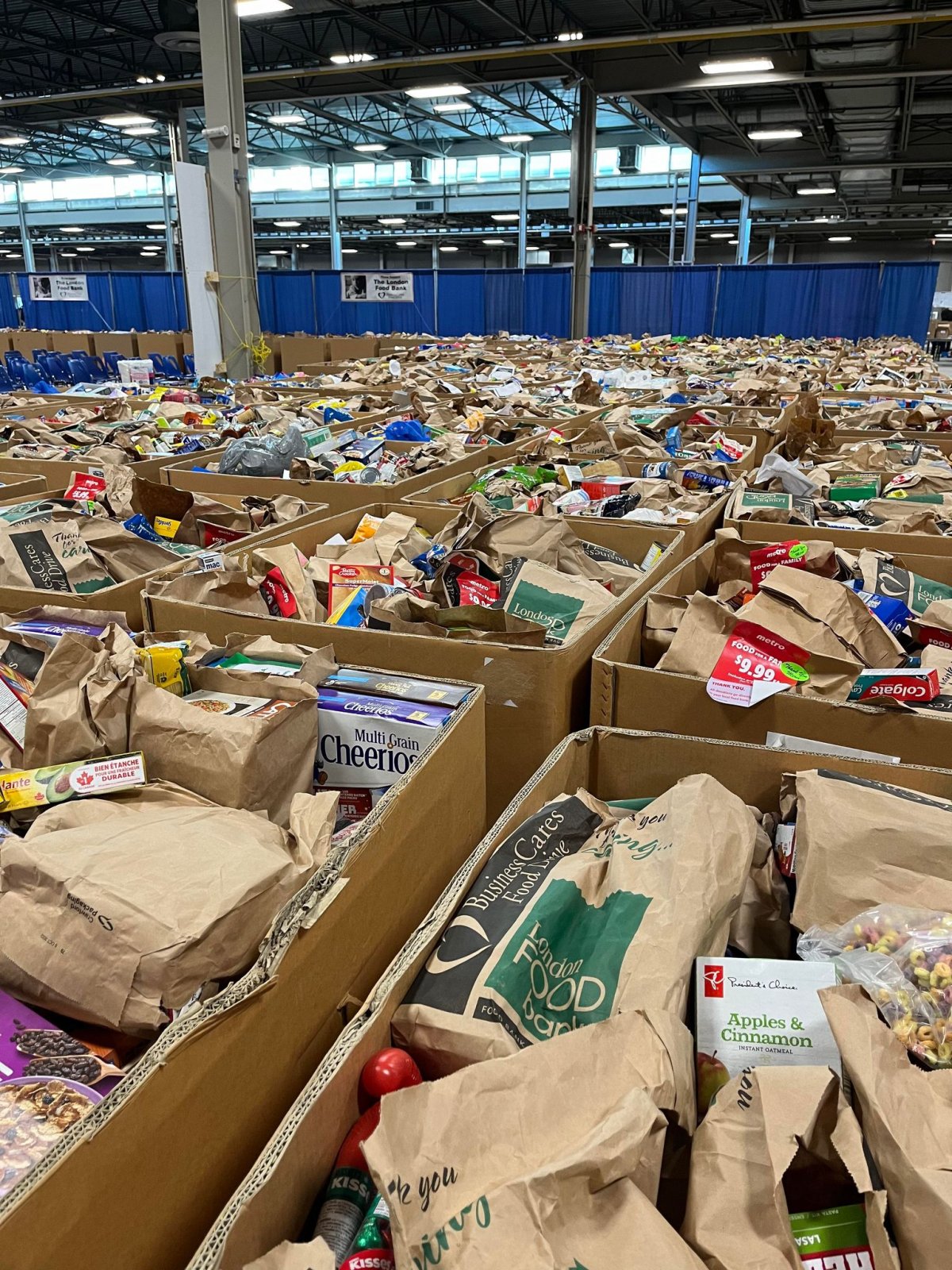 627,000 pounds worth of food and cash donations were collected, all of which will go to the London Food bank and the over 35 programs and organisations it supports.