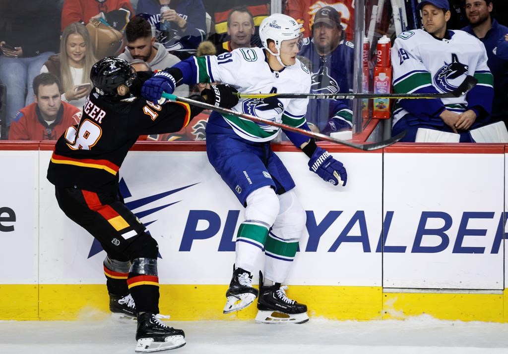 Vancouver Canucks hold on tight in 4-3 victory over Calgary Flames