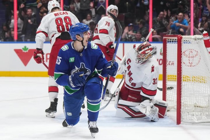 Strong start by Vancouver Canucks holds off Carolina Hurricanes in 4-3 win