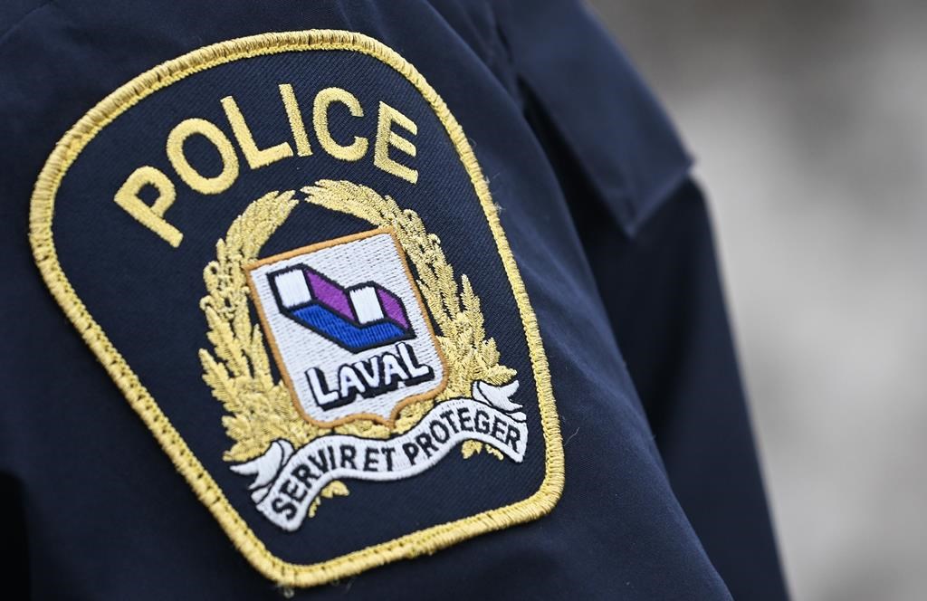A Laval police badge is shown in Laval, Que.