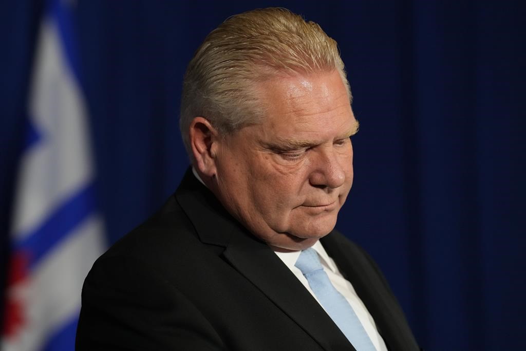 Ontario Premier Doug Ford attends a news conference in Toronto on November 27, 2023. THE CANADIAN PRESS/Chris Young.