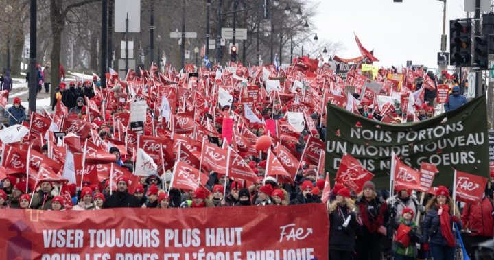 Четириседмична стачка на учителите в Квебек, която затвори училища в