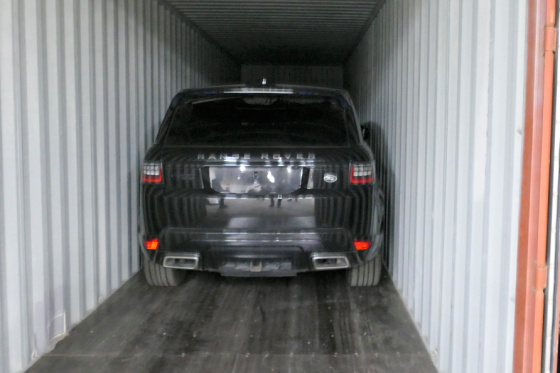 Stolen vehicle in container