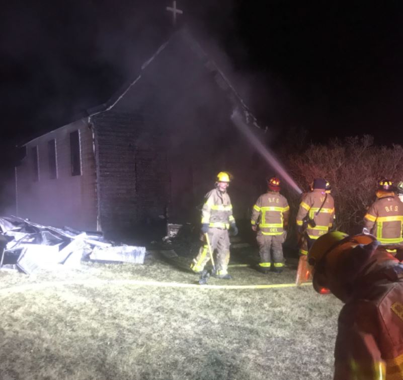 RCMP are investigating after two churches were destroyed by fire Thursday night in Barrhead.