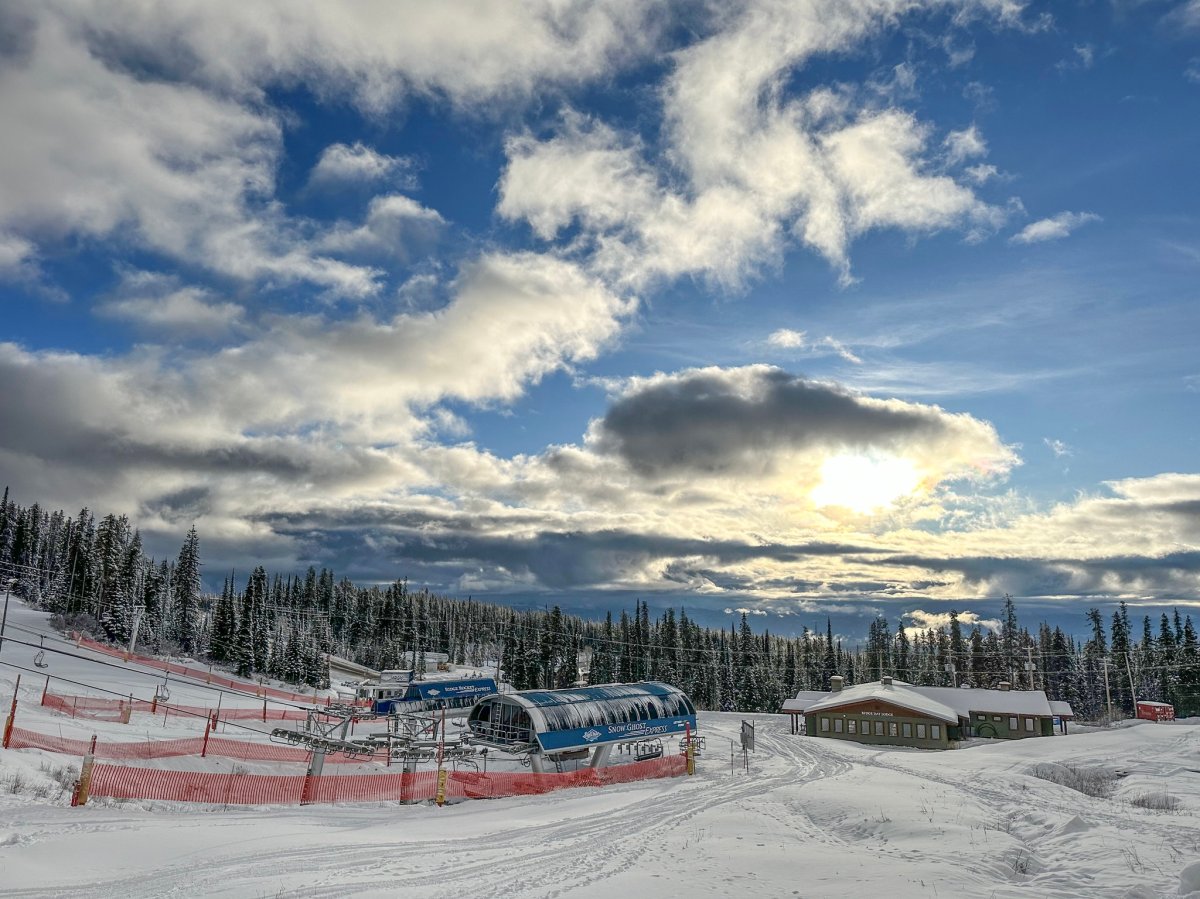 Two of the 16 lifts at Big White Ski Resort.
