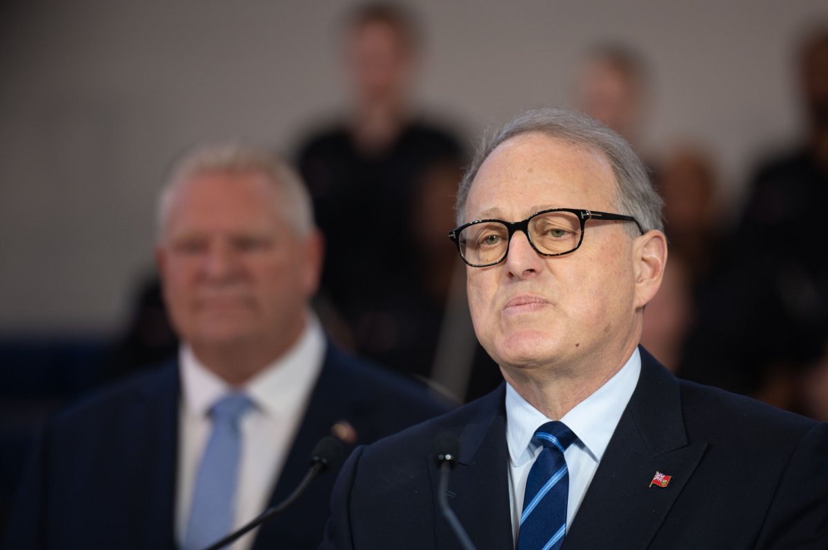 Ontario Solicitor General Michael Kerzner speaks during a press conference at the Toronto Police College in Etobicoke, Ont., on Tuesday, April 25, 2023.