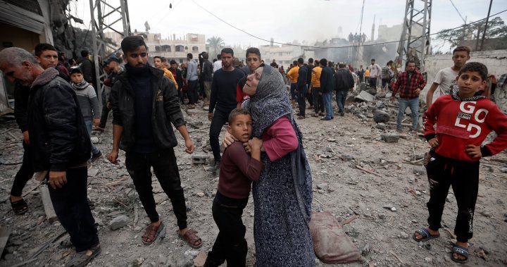 Israel strikes land in Gaza Strip it told Palestinians to evacuate to