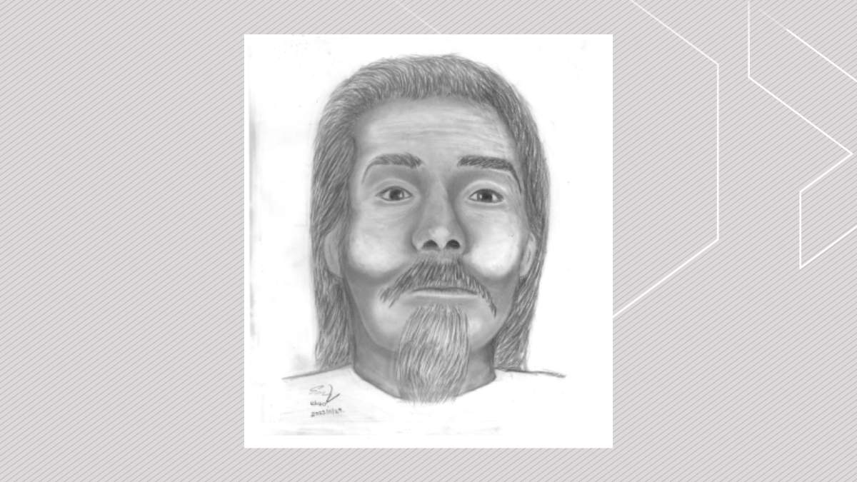 A composite sketch of a man Calgary police found deceased in August 2022.