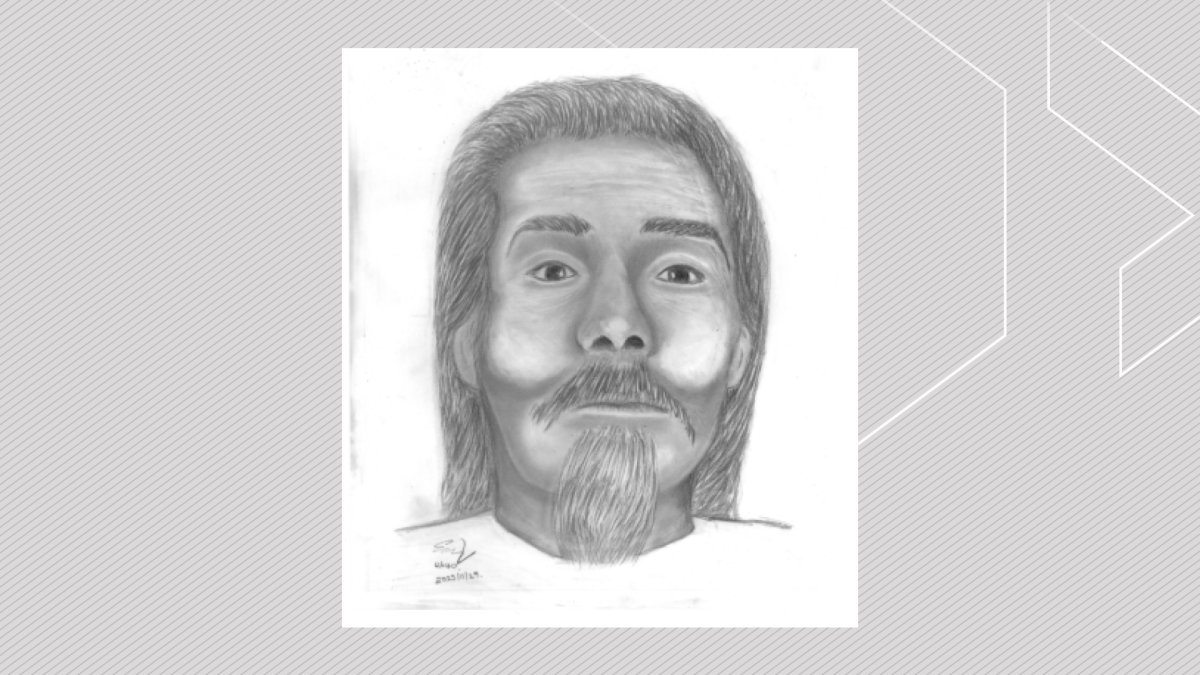 A composite sketch of a man Calgary police found deceased in August 2022.