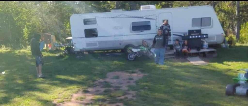 The camper where Burgess and her family lived for a year.