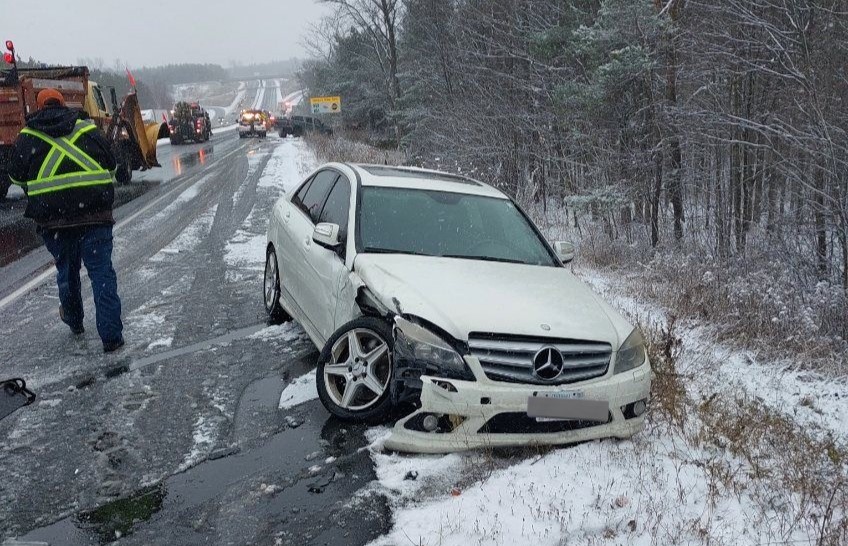 OPP officers responded to multiple collisions and rollovers on Wednesday amid wintery weather across parts of Southern Ontario.