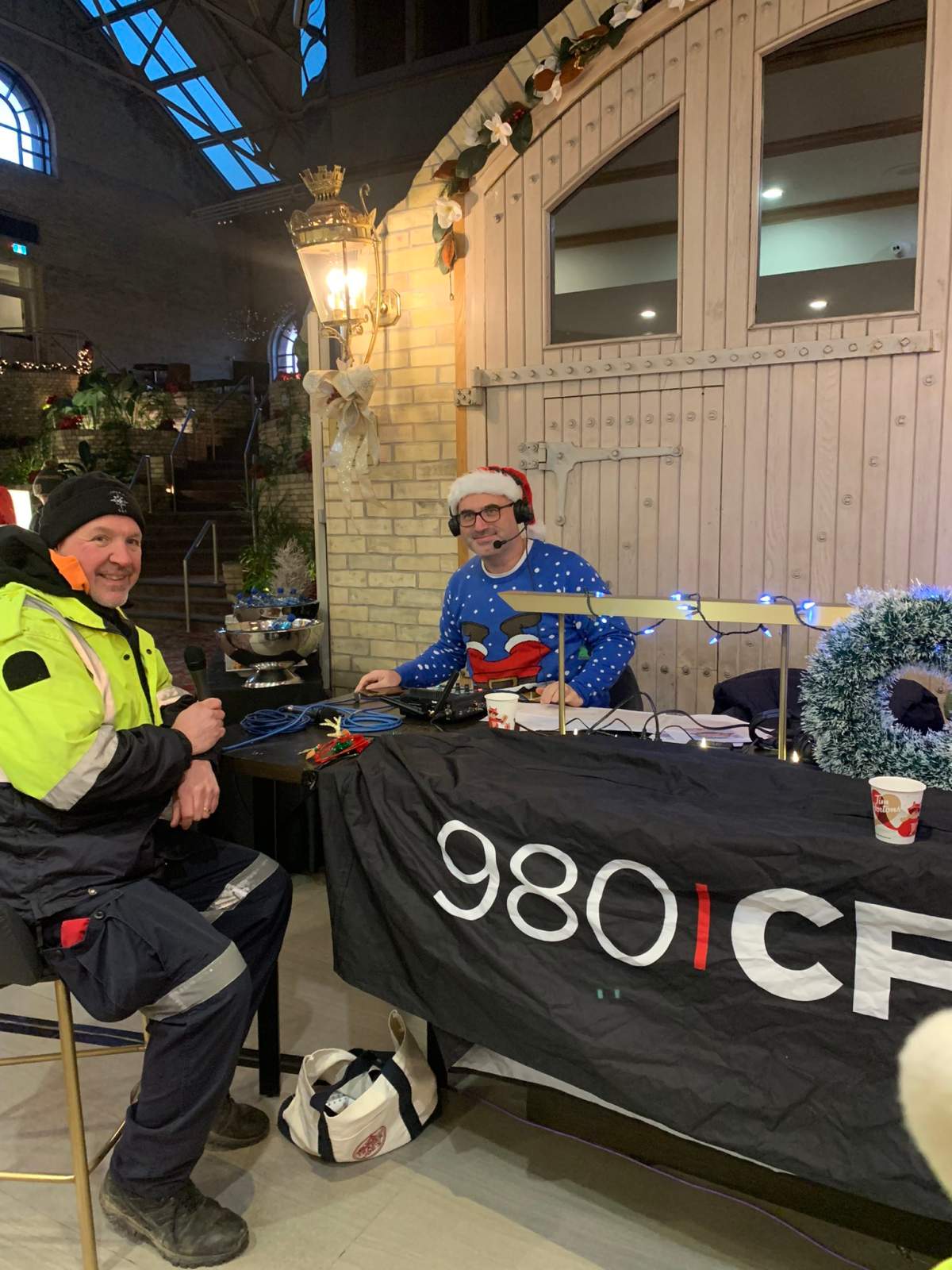 ‘The Morning Show’ host Devon Peacock speaks with Bart Sherman from London Search and Rescue during the ’12 Hours of Hope’ broadcast.