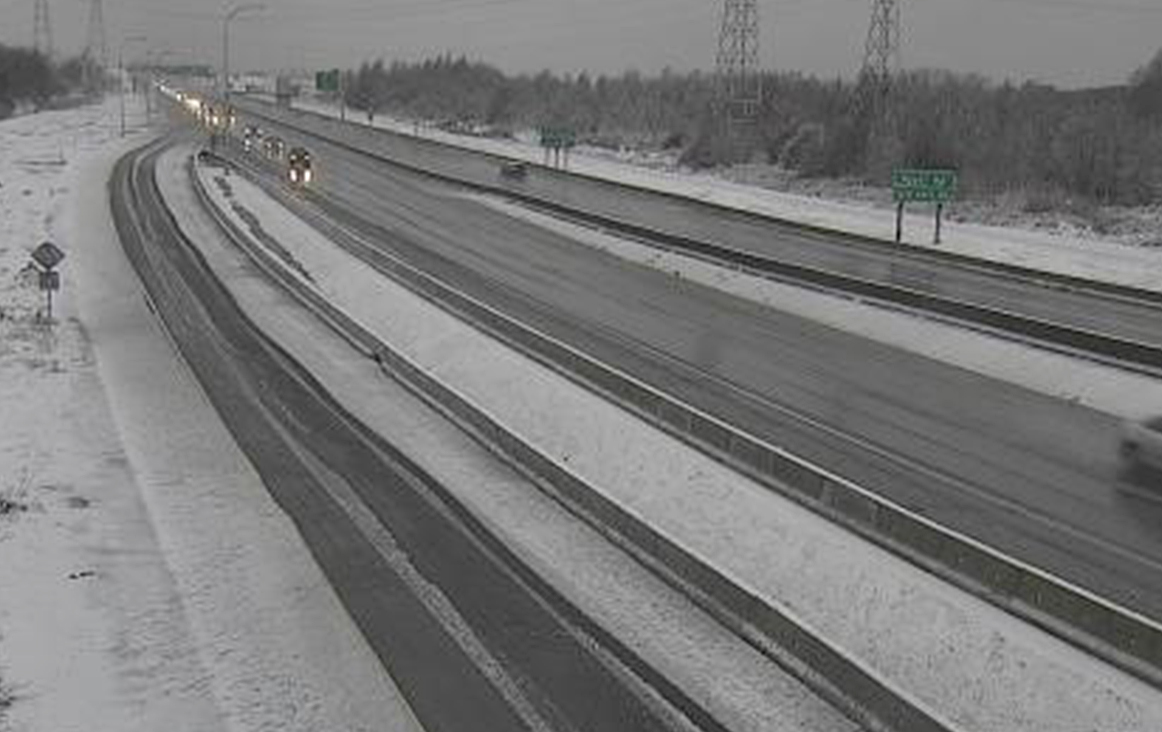 A webcam of road conditions along Highway 99 at the 80th Street offramp, near Ladner, B.C.