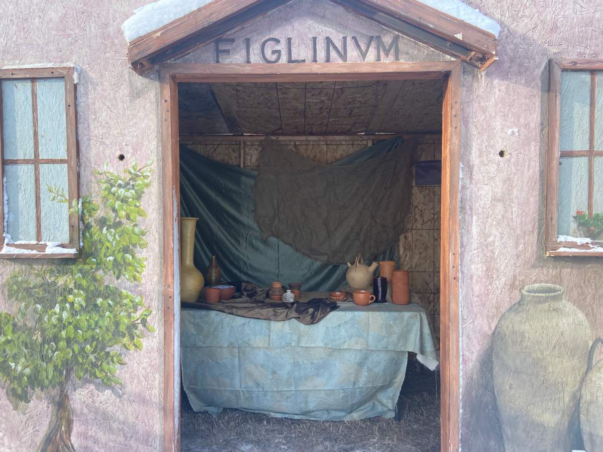 One of the many buildings constructed by volunteers at St. James Parish in Okotoks creating a "Living Nativity in the village of Bethlehem."