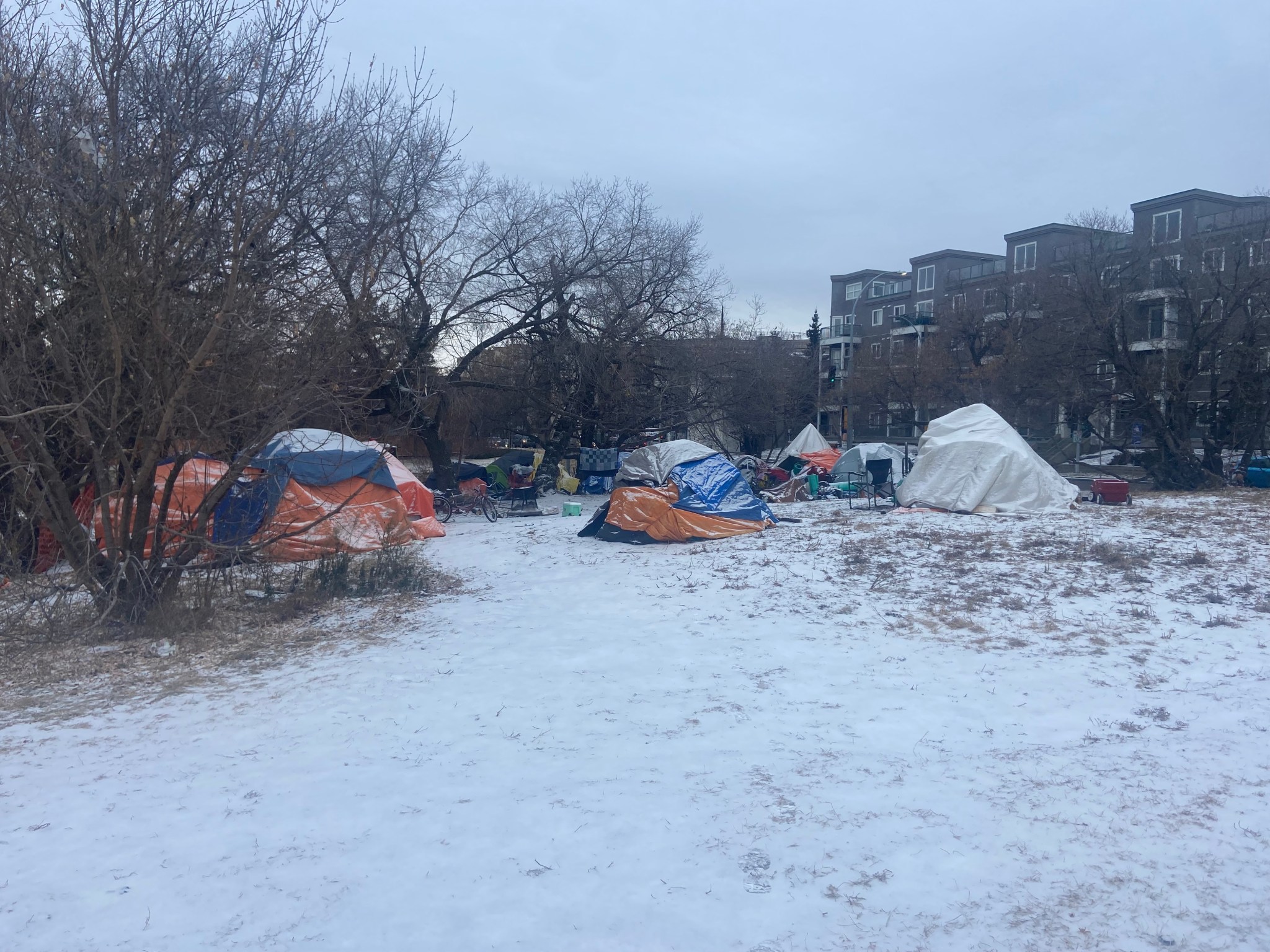 Edmonton homeless encampment.