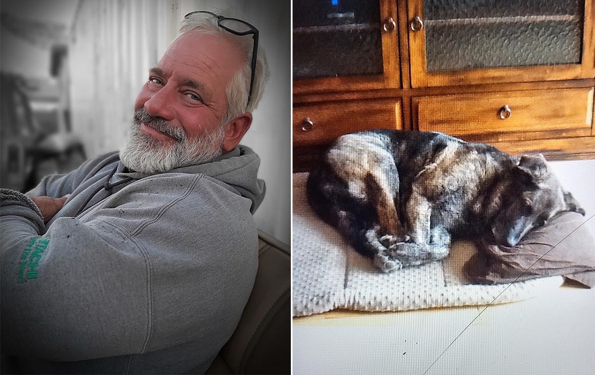 A photo of Mark Hoffman of Kamloops and his dog. Both were found dead on Monday in the Inks Lake area south of Kamloops, B.C.