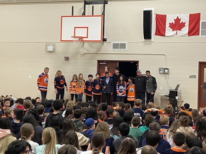 On Friday, Connor McDavid showed up to speak to students at Nellie Carlson School, one of several city schools that took part in a fundraising campaign for the Ben Stelter Foundation.