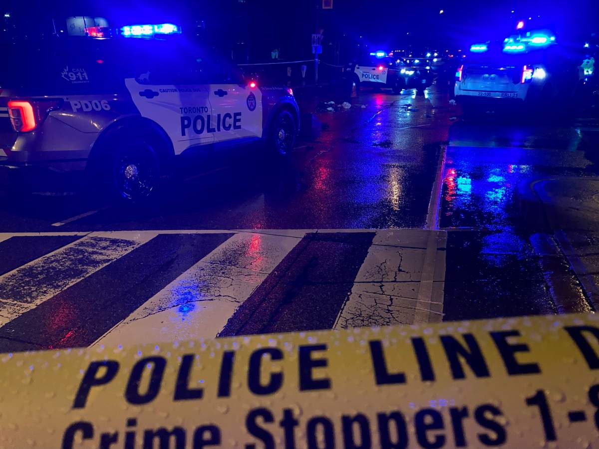 Police at the scene following a fatal collision between a vehicle and a pedestrian on Dec. 28, 2023.