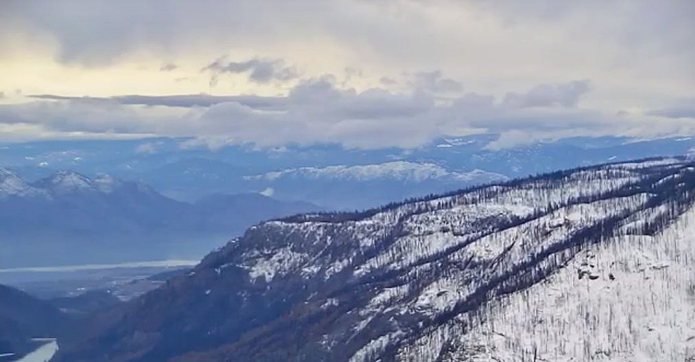 A view of mountains near Okanagan Lake on Wednesday, Dec. 27, 2023.